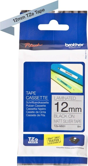 Brother TZe-M931 Beschriftungsband, 12mm, schwarz/silber