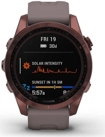 Garmin Fenix 7S Sapphire Solar dark bronze titanium/shale grey