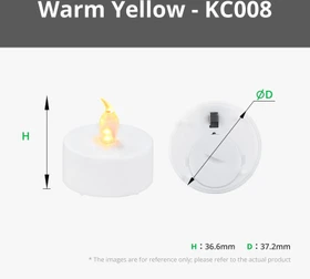 Bambu Lab LED Flame Tea Light Candle Set Warm Yellow, 12er-Pack