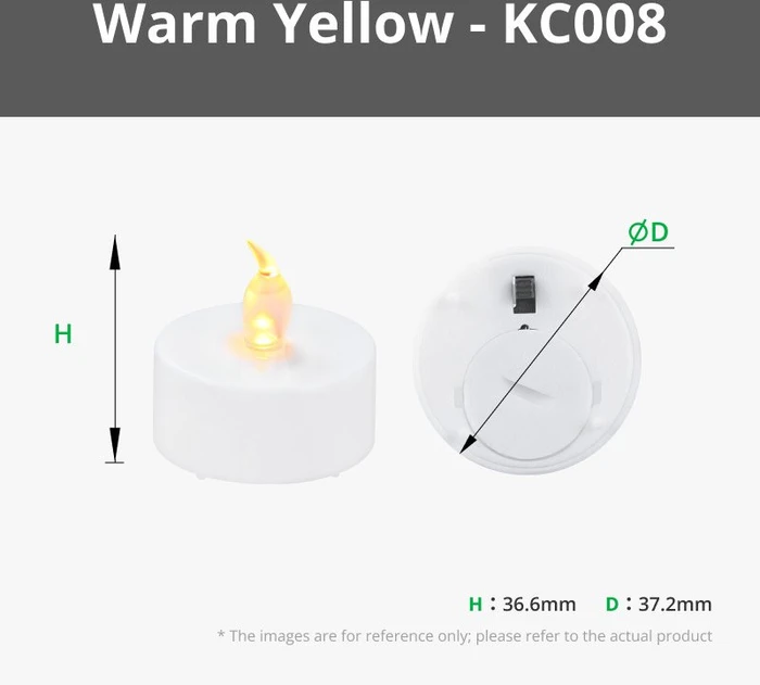 Bambu Lab LED Flame Tea Light Candle Set Warm Yellow, 12er-Pack