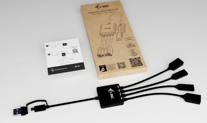 i-tec USB-C/USB-A Cable HUB 4 port, USB-C/USB-A 3.0 [Stecker]