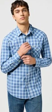 Wrangler Regular Western Hemd langarm blau (Herren)
