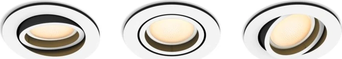 Philips Hue White Ambiance Milliskin Einbauleuchte rund weiß, 3 Stück