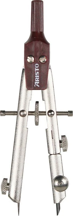 Aristo Profi Teilzirkel klein 1 Gelenk, silber/weinrot, Klarsichtetui