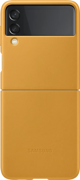 Samsung Leather Cover für Galaxy Z Flip 3 Mustard