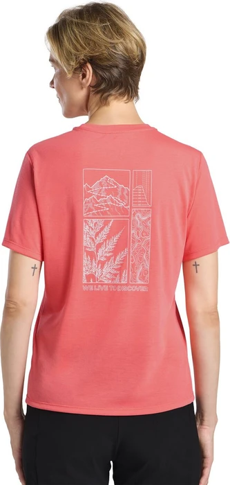 Jack Wolfskin Vonnan Graphic Funktionsshirt kurzarm explore sunset coral (Damen)