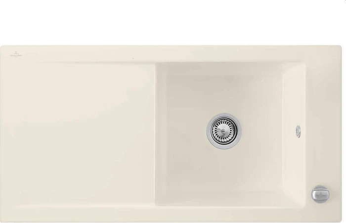 Villeroy & Boch Timeline 60 Einbau Becken reversibel mit Ablauffernbedienung ivory