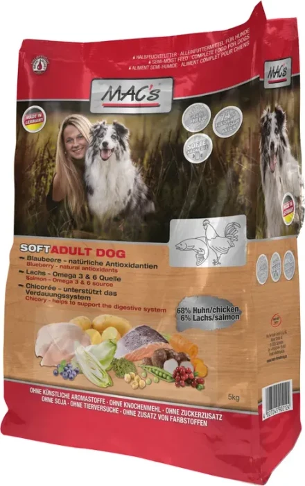 MAC's Dog Soft Huhn & Lachs, 15kg (3x 5kg)