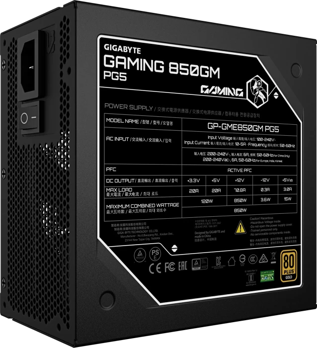 GIGABYTE Gaming 850GM PG5 850W, ATX 3.1
