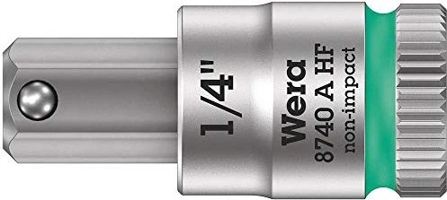 Wera 8740 A HF Zyklop Innensechskant Steckschlüssel 1/4" zöllig, 1/4"x28mm