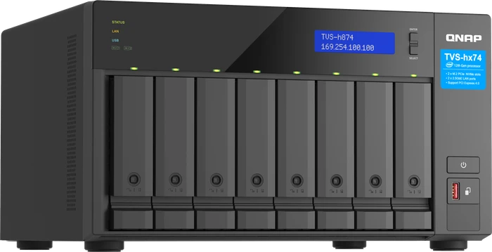 QNAP QuTS hero TVS-h874X-i9-64G 64TB, 64GB RAM, 2x RJ-45 10GBase-T, 2x RJ-45 2.5GBase-T