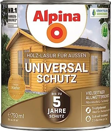 Alpina Farben Universal-Schutz Holz-Lasur außen kiefer, 750ml