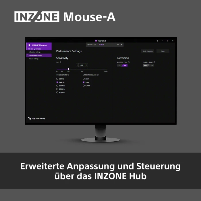 Sony INZONE Mouse-A Wireless Gaming Mouse, schwarz, USB