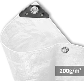 Noor Super Garten-Abdeckplane weiß, 3x3m, 200g/m²