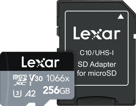 Lexar Professional 1066x Silver Series R160/W70 256GB Kit, UHS-I U3, A2, Class 10