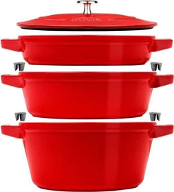 Zwilling Staub Cocotte Kochtopf-Set 24cm kirschrot, 3-tlg.
