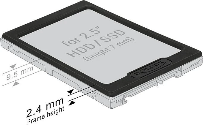 DeLOCK 2.5" SSD/HDD Erweiterungsrahmen