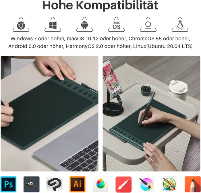Huion Inspiroy 2 M H951P, Pine Green