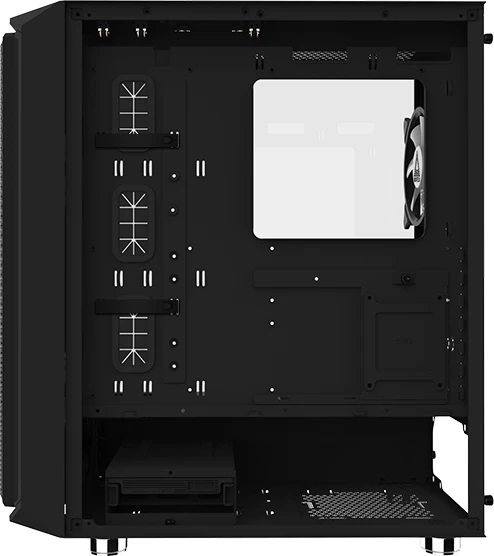 Montech Air X, schwarz, Glasfenster