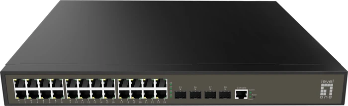 LevelOne GEL Kilby Rackmount Gigabit Managed Switch, 24x RJ-45, 4x SFP