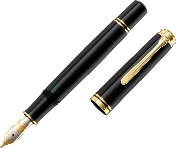 Pelikan Souverän M1000 schwarz, rechte Hand, breit, Geschenkbox