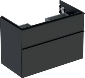 Geberit iCon Unterschrank für Handwaschbecken mit 2 Schubladen 88.8cm, Korpus und Front: lava/lackiert matt, Griff: lava/pulverbeschichtet matt