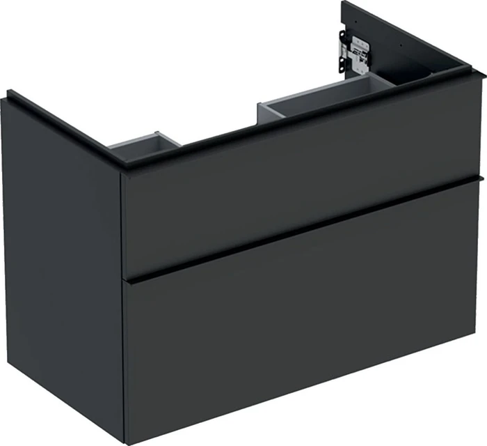 Geberit iCon Unterschrank für Handwaschbecken mit 2 Schubladen 88.8cm, Korpus und Front: lava/lackiert matt, Griff: lava/pulverbeschichtet matt