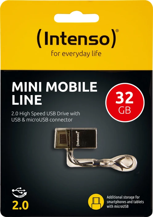 Intenso Mini Mobile Line 32GB, USB-A + USB Micro-B, USB 2.0