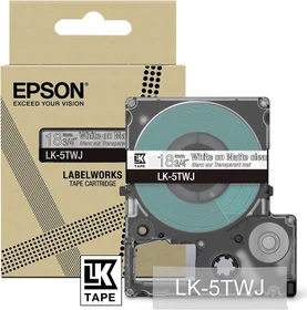 Epson LK-4TWJ Beschriftungsband, 12mm, weiß/transparent matt