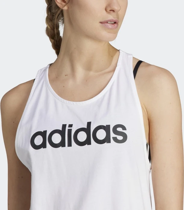 adidas Loungewear Essentials Loose Logo Funktionsshirt ärmellos weiß/schwarz (Damen)