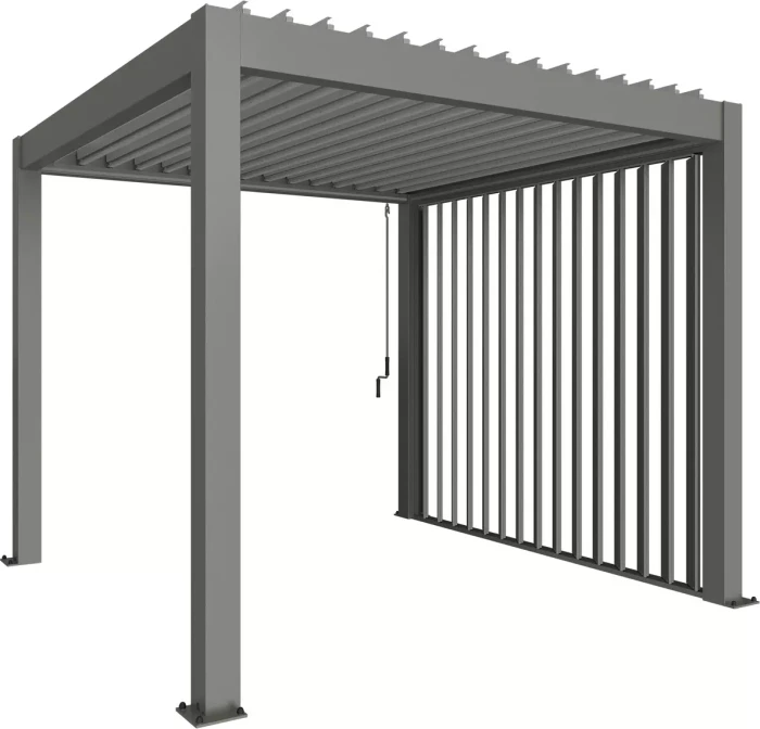 Biohort Lamellenseitenwand für Pergola 4m quarzgrau-metallic