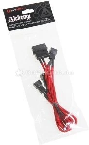 BitFenix Molex auf 3-Pin Adapter, sleeved, 20cm, rot