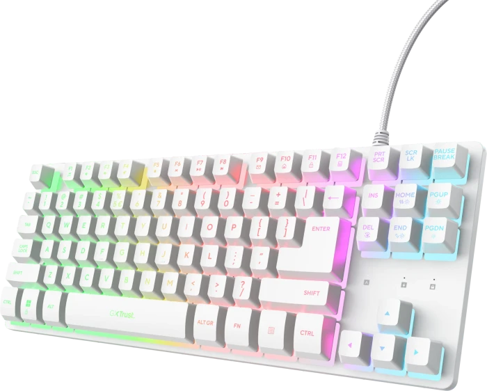Trust Gaming GXT 833PS Thado TKL Illuminated, weiß, LEDs RGB, USB, DE