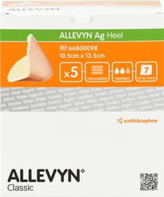 Smith & Nephew Allevyn Ag Heel Schaumstoff Fersenverband, 10.5 x 13.5cm, 5 Stück