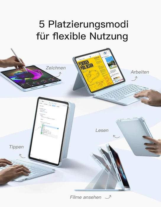 Inateck Abnehmbare Tastatur für iPad 10, DE