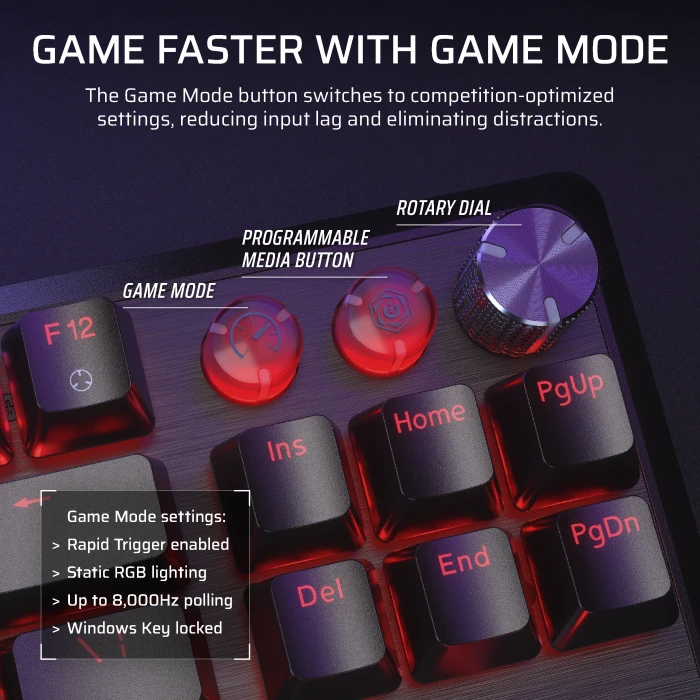 Corsair Gaming K70 PRO TKL Magnetic-Mechanical, schwarz, Corsair MGX Hyperdrive, USB, FR