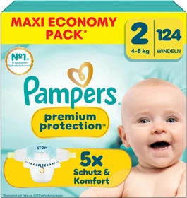 Pampers Premium Protection Gr.2 Einwegwindel, 4-8kg, 124 Stück