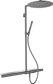 Hansgrohe Axor ShowerSolutions Showerpipe Duschsystem mit Thermostat 800 und Kopfbrause 350 1jet brushed black chrome