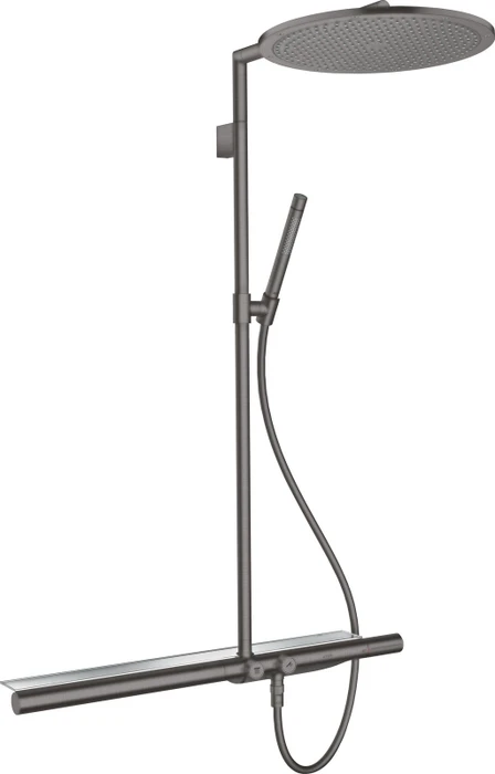 Hansgrohe Axor ShowerSolutions Showerpipe Duschsystem mit Thermostat 800 und Kopfbrause 350 1jet brushed black chrome