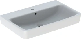 Geberit Renova Plan Aufsatzwaschtisch 75cm, Hahnloch mittig, mit Überlauf, weiß/KeraTect