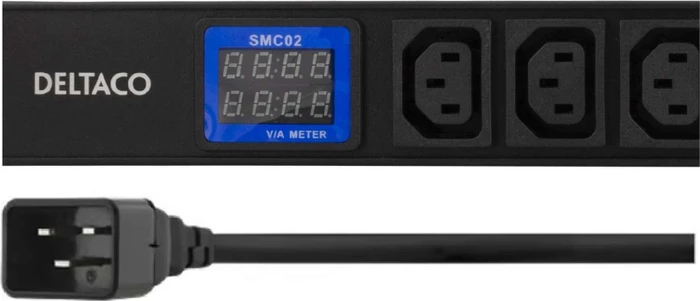 BlueWalker PowerWalker PDU LC-16A IEC, 1HE, 10-fach, 16A/240V, schwarz, 2m