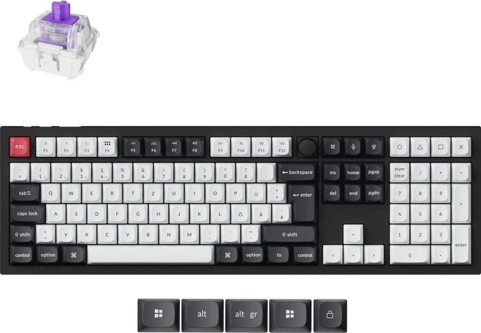 Keychron Q1 HE, Carbon Black, 100%, PBT, LEDs RGB, Gateron 2.0 Magnetic Nebula, USB/Bluetooth, DE