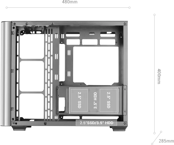Mars Gaming MC-Fusion White, Glasfenster