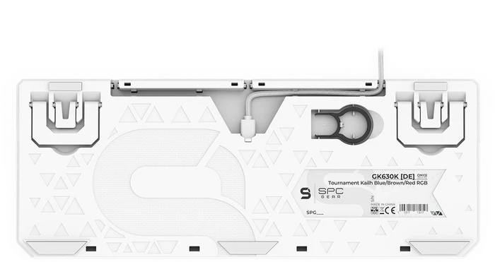 Endorfy SilentiumPC SPC Gear GK630K, PBT, LEDs RGB, Onyx White Tournament, Kailh BROWN, USB, DE