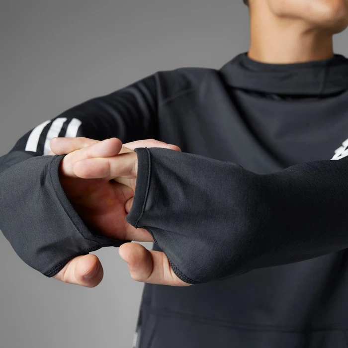 adidas Own The Run 3-Streifen Hoodie schwarz (Herren)
