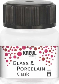 Kreul Glass & Porcelain Classic Malfarbe, perlmuttweiß metallic, 20ml