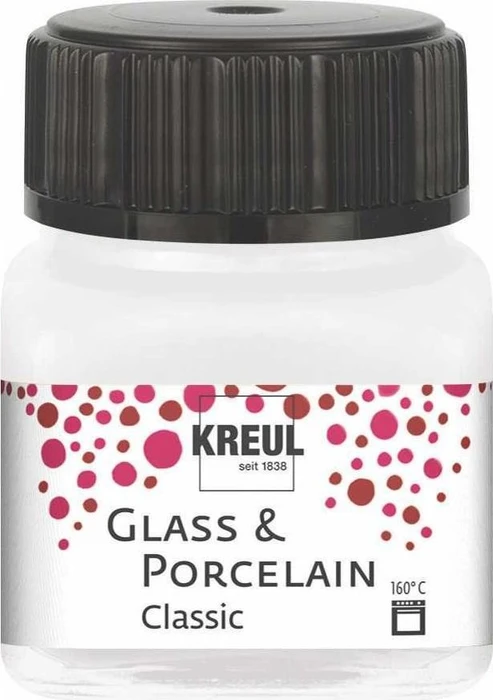 Kreul Glass & Porcelain Classic Malfarbe, perlmuttweiß metallic, 20ml