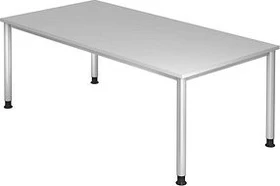 Hammerbacher Ergonomic Plus H-Serie HS2E/5/S Schreibtisch 200x100cm grau/silber