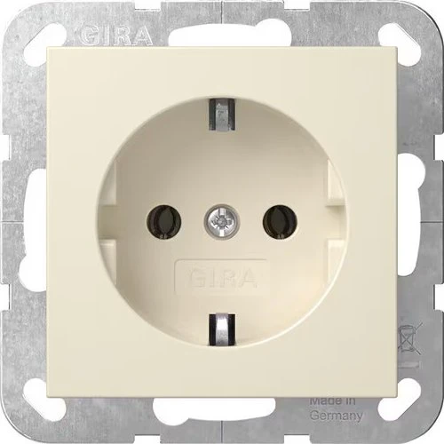 Gira System 55 SCHUKO-Steckdose 16A 250V, cremeweiß glänzend