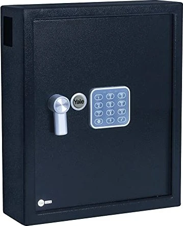 Yale Schlüsseltresor mit Tastenfeld M, schwarz, Schlüsselschloss/elektronisches Zahlenschloss